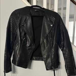 Women's Black Faux Leather Jacket